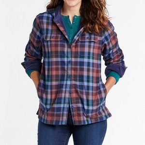 L.L.Bean Women's Fleece-Lined Flannel Hoodie